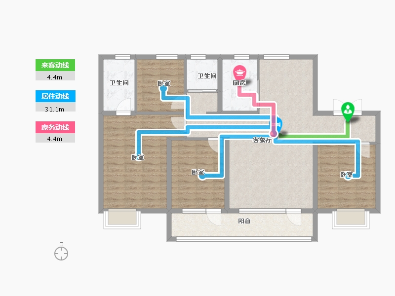 山东省-潍坊市-碧桂园凤翔府-111.99-户型库-动静线