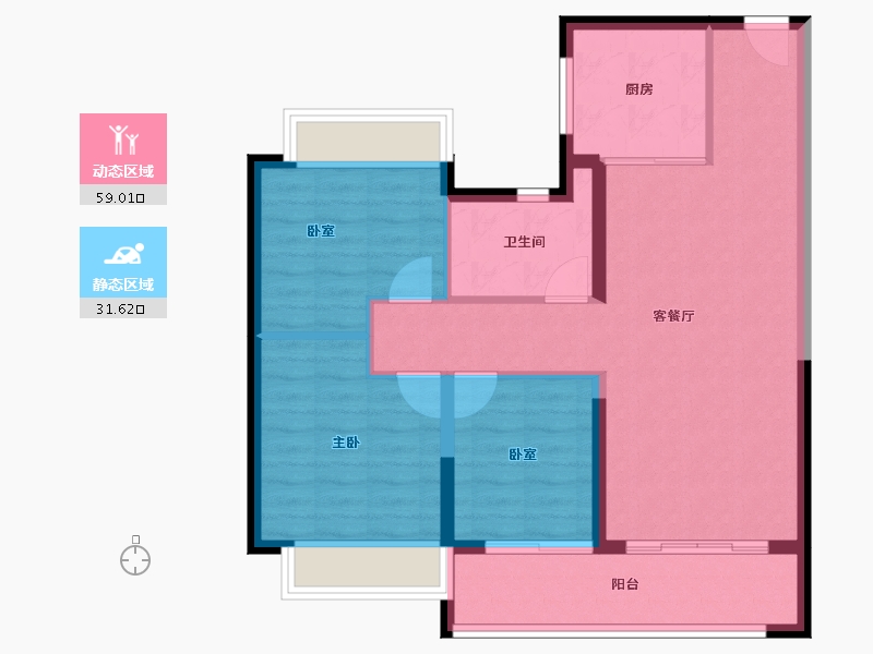 江苏省-无锡市-碧桂园都荟-81.57-户型库-动静分区