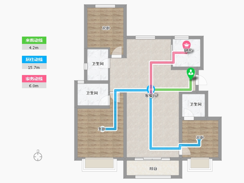 陕西省-西安市-远洋御山水-96.05-户型库-动静线