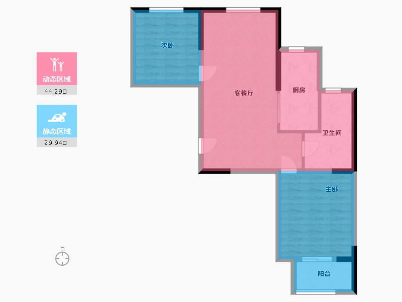 山东省-烟台市-一品明珠-66.30-户型库-动静分区