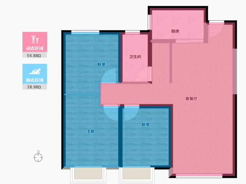 甘肃省-兰州市-中车共享城-86.00-户型库-动静分区