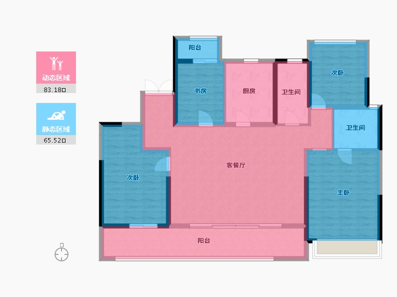 浙江省-温州市-温州未来之城-134.41-户型库-动静分区