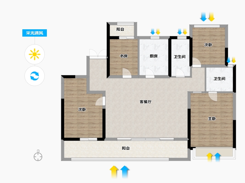 浙江省-温州市-温州未来之城-134.41-户型库-采光通风