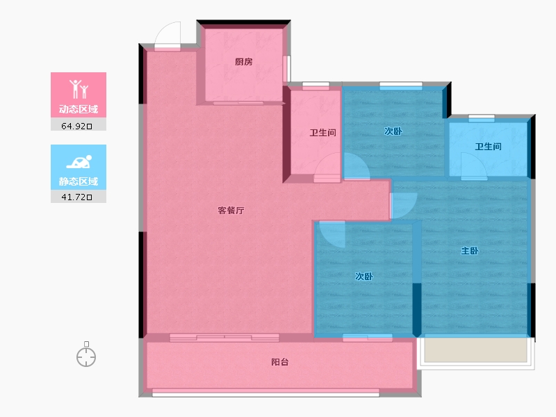 浙江省-温州市-九玥府-96.80-户型库-动静分区