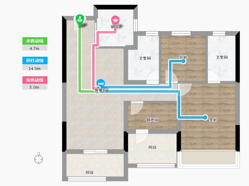 浙江省-温州市-德信东宸里-71.20-户型库-动静线