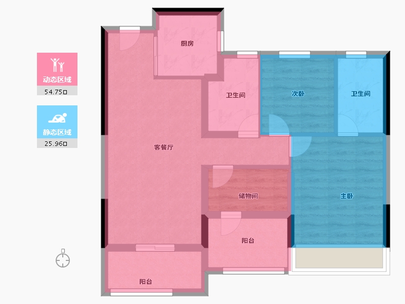 浙江省-温州市-德信东宸里-71.20-户型库-动静分区