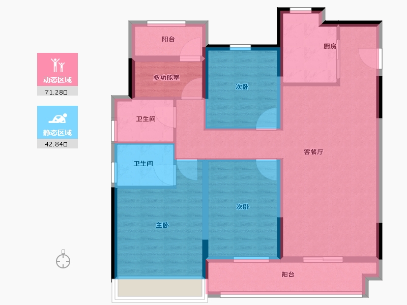 浙江省-温州市-德信东宸里-101.60-户型库-动静分区