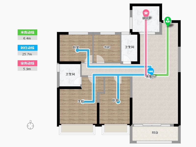 陕西省-西安市-碧桂园·锦里-115.66-户型库-动静线