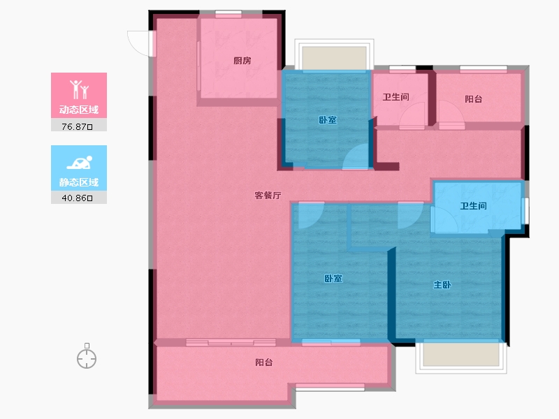 湖南省-长沙市-南崇九颂江山印-105.60-户型库-动静分区