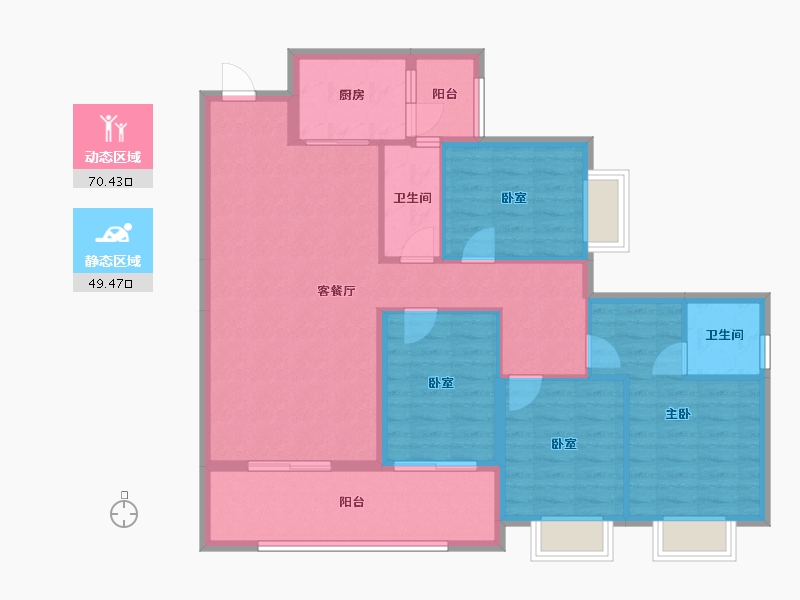 广东省-梅州市-御园中央城天鸿C01-100.00-户型库-动静分区