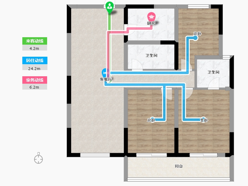 陕西省-西安市-滋水朝阳-96.00-户型库-动静线