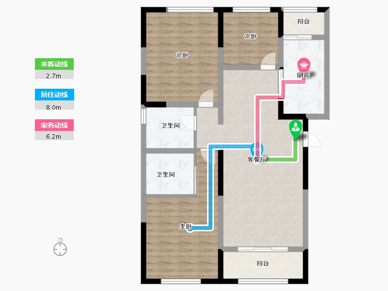 陕西省-西安市-滋水朝阳-98.40-户型库-动静线