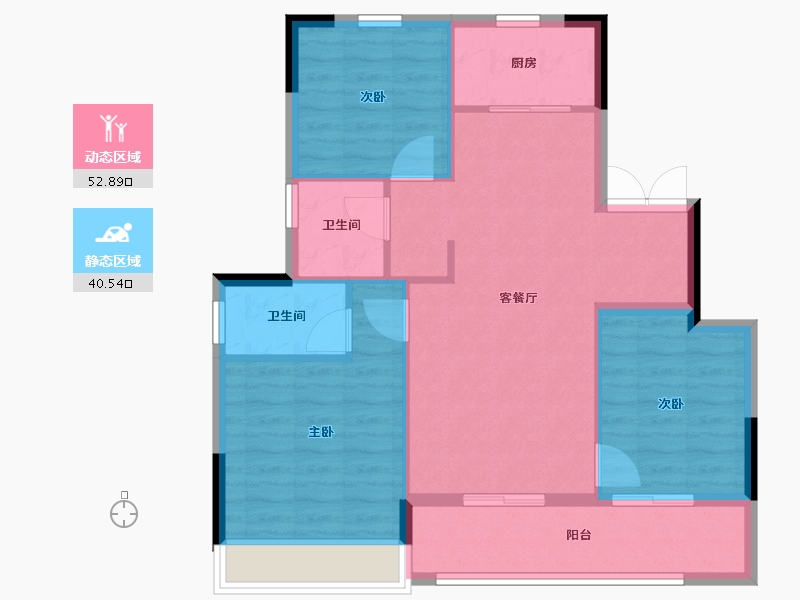 浙江省-温州市-悦珑府-84.80-户型库-动静分区