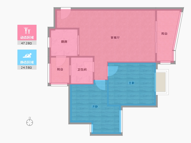 重庆-重庆市-东方港湾-61.91-户型库-动静分区