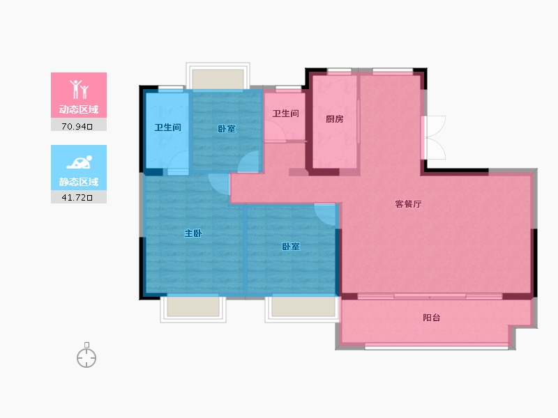 江苏省-无锡市-碧桂园南光城-102.58-户型库-动静分区