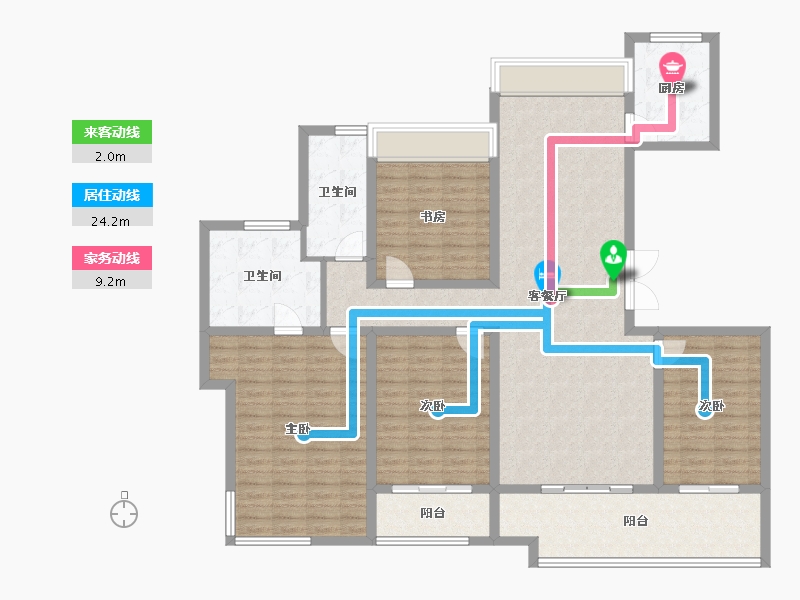 陕西省-西安市-白桦林溪-146.26-户型库-动静线