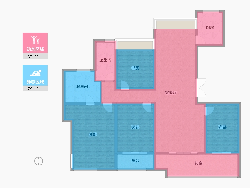 陕西省-西安市-白桦林溪-146.26-户型库-动静分区