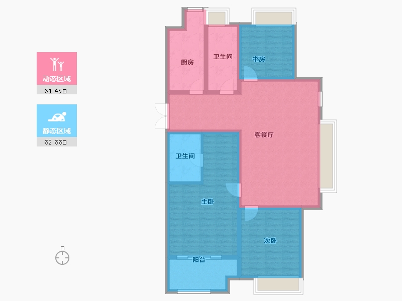 陕西省-西安市-白桦林溪-111.42-户型库-动静分区