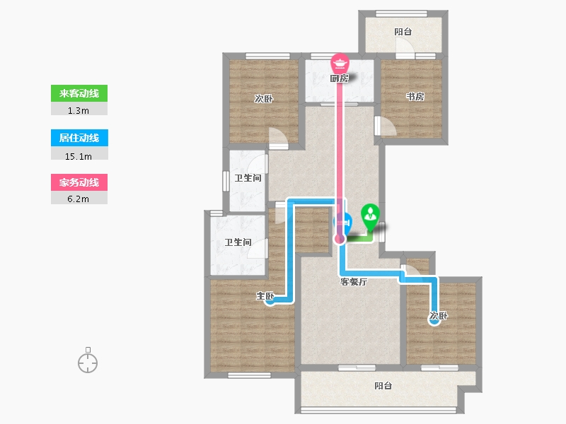 浙江省-绍兴市-元垄城-109.87-户型库-动静线