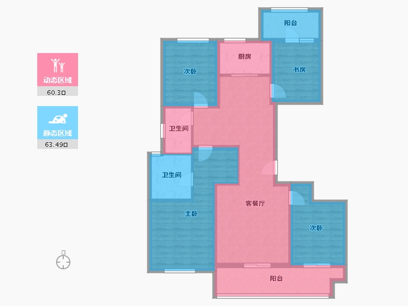 浙江省-绍兴市-元垄城-109.87-户型库-动静分区