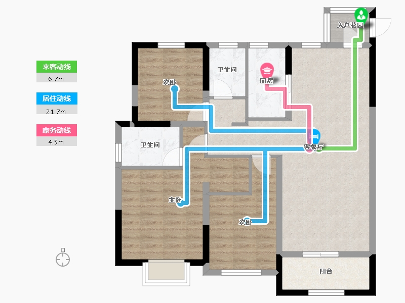 浙江省-温州市-多弗奥林匹克花园-90.40-户型库-动静线