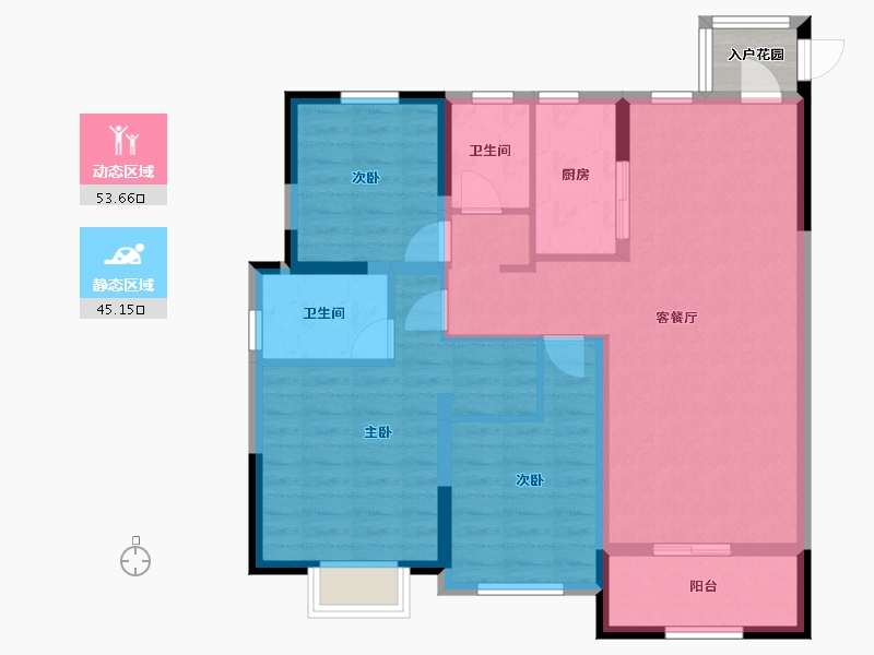 浙江省-温州市-多弗奥林匹克花园-90.40-户型库-动静分区