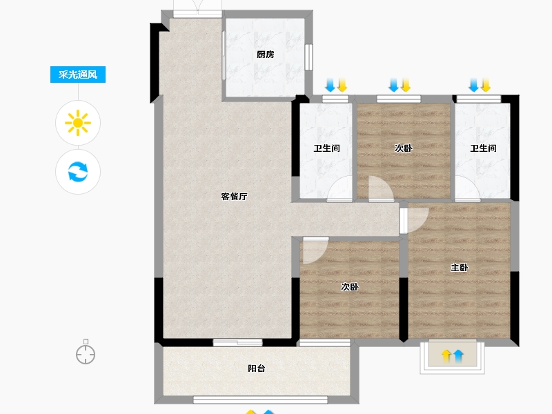 湖北省-武汉市-山海观-93.58-户型库-采光通风