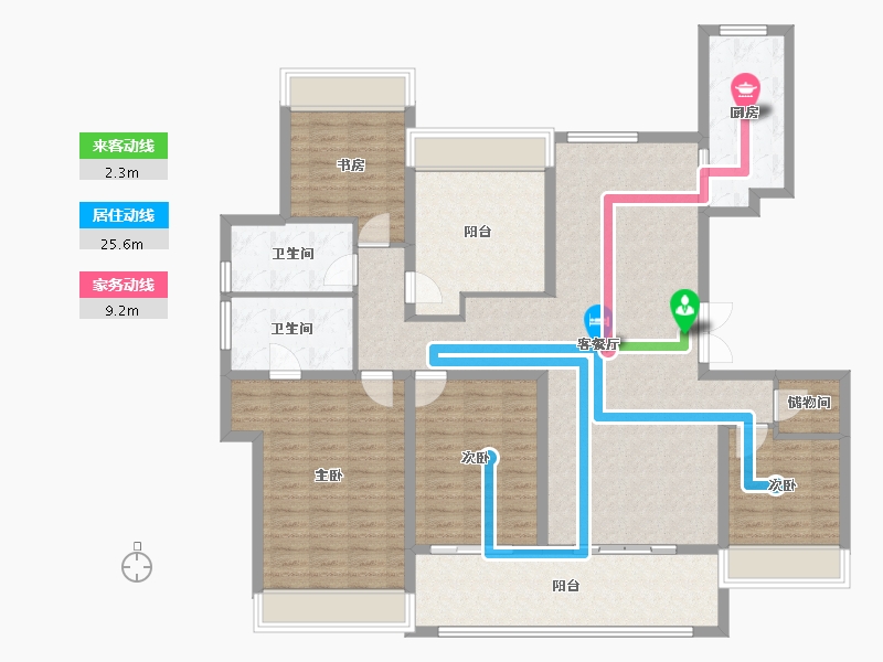 陕西省-西安市-白桦林溪-146.51-户型库-动静线