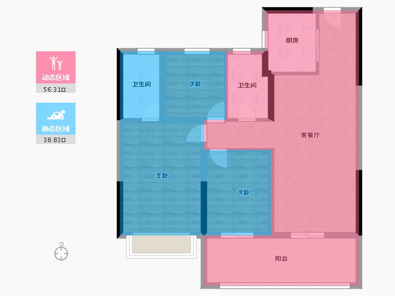 浙江省-温州市-温州未来之城-84.80-户型库-动静分区