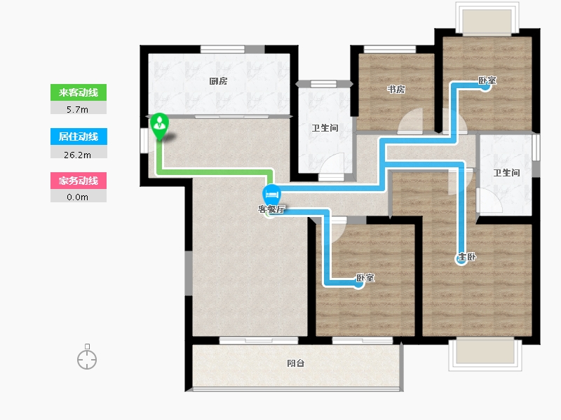 江苏省-无锡市-吉宝季景铭邸-104.96-户型库-动静线