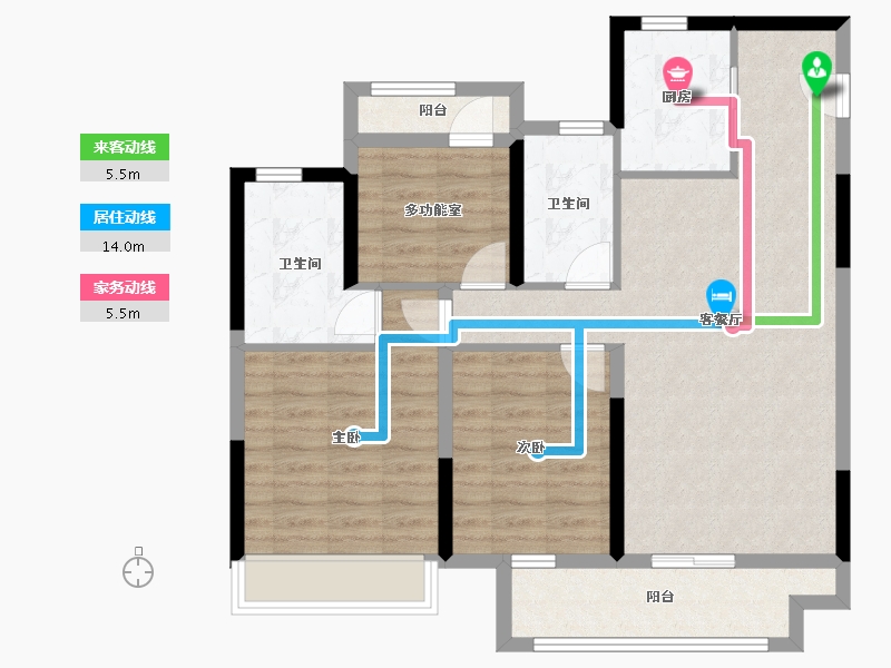 浙江省-温州市-德信东宸里-87.99-户型库-动静线