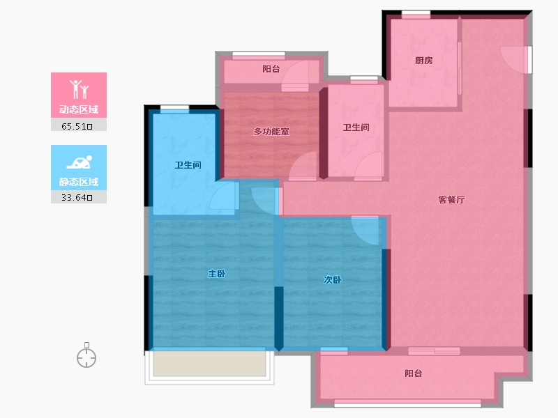 浙江省-温州市-德信东宸里-87.99-户型库-动静分区