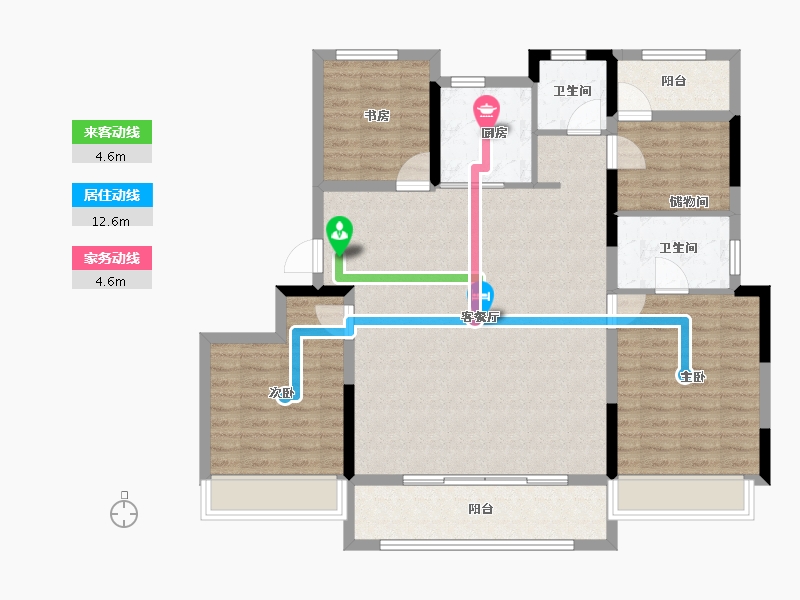 浙江省-温州市-凯迪新城博科园-111.20-户型库-动静线