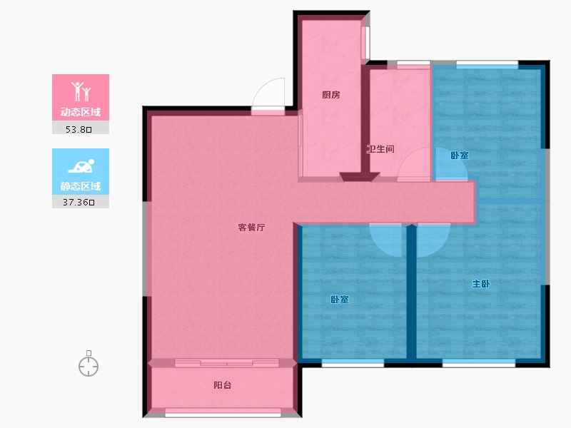 甘肃省-兰州市-中海铂悦世家-82.00-户型库-动静分区