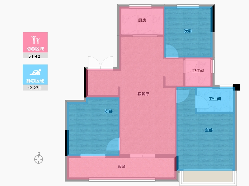 浙江省-温州市-悦珑府-84.80-户型库-动静分区