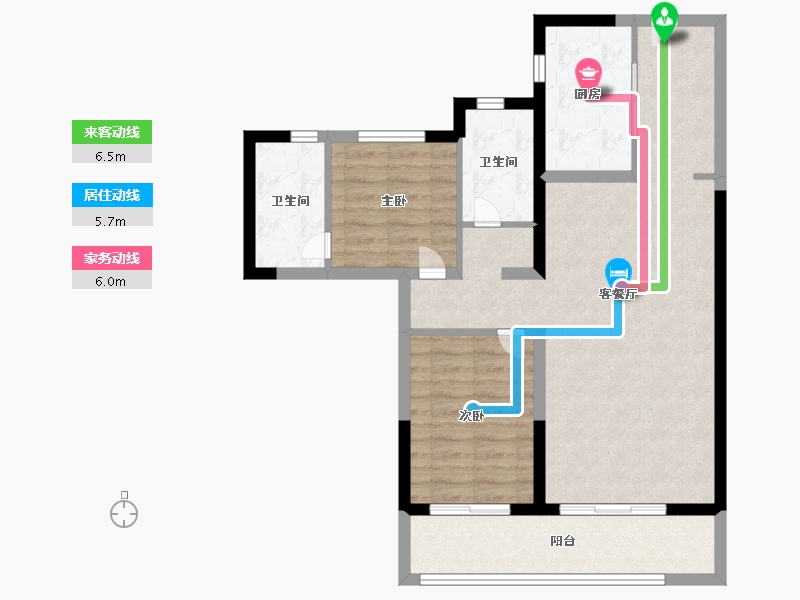 陕西省-西安市-富力开远城-83.19-户型库-动静线