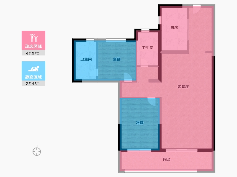 陕西省-西安市-富力开远城-83.19-户型库-动静分区