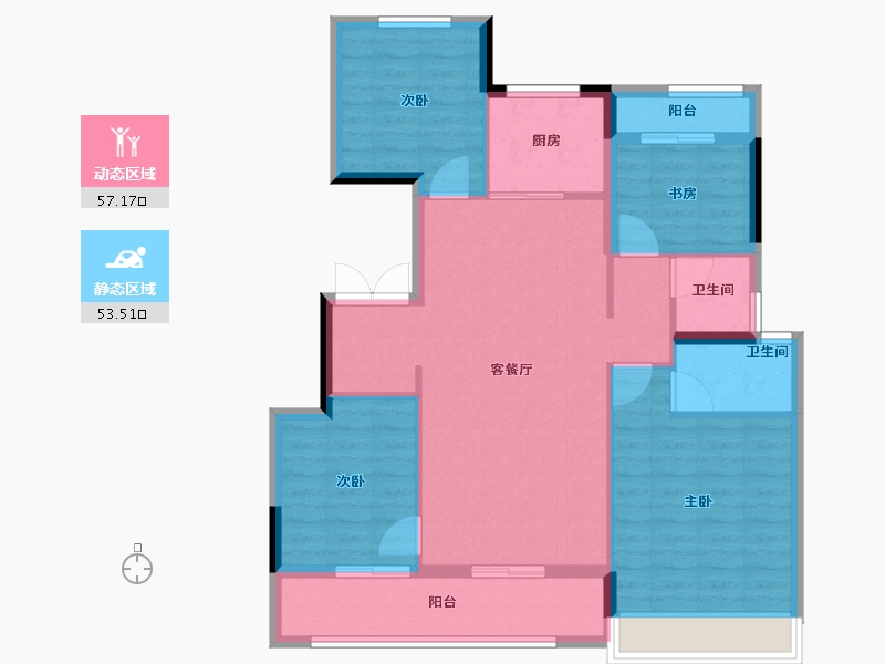 浙江省-温州市-悦珑府-100.00-户型库-动静分区