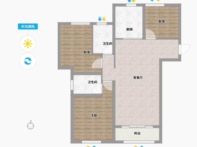 甘肃省-兰州市-中海铂悦世家-98.01-户型库-采光通风