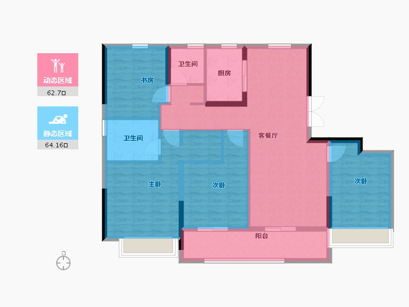 浙江省-温州市-多弗奥林匹克花园-114.40-户型库-动静分区