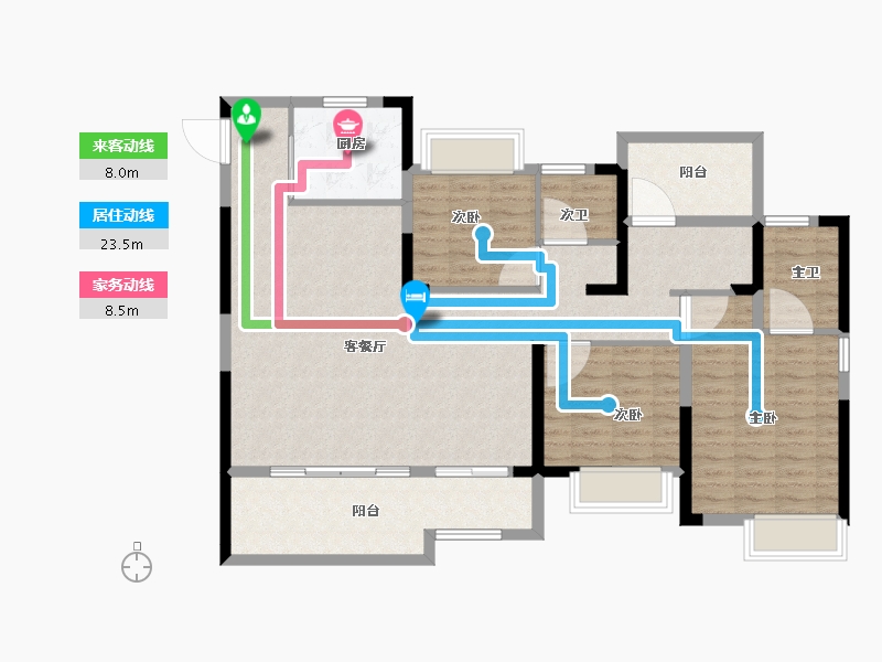 湖南省-长沙市-南崇九颂江山印-114.40-户型库-动静线