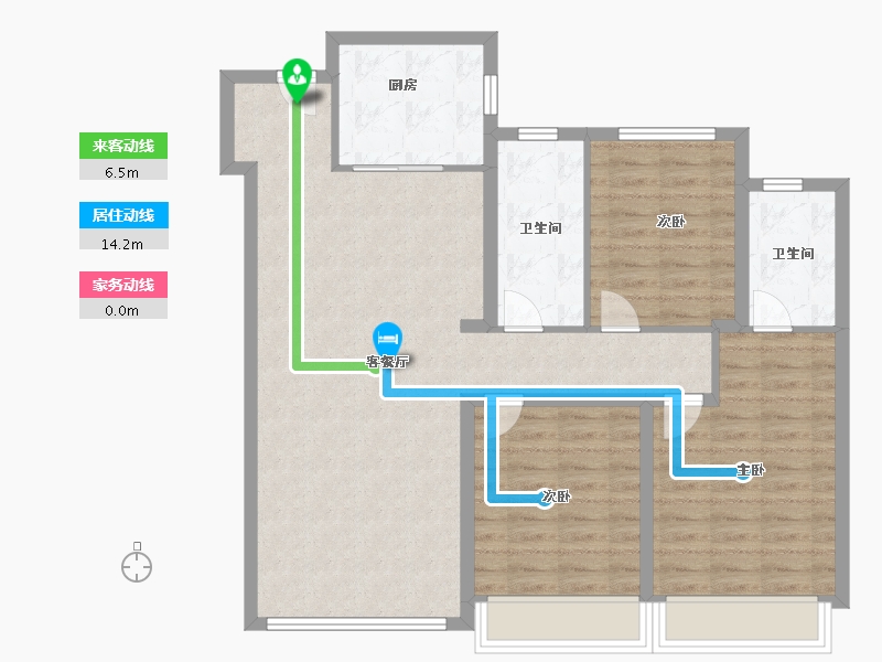 陕西省-西安市-绿城西安全运村-96.00-户型库-动静线