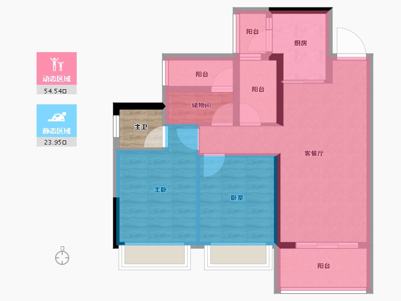 广东省-佛山市-禹洲朗廷湾-72.00-户型库-动静分区