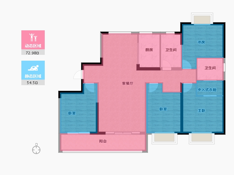 江苏省-无锡市-吉宝季景铭邸-114.77-户型库-动静分区