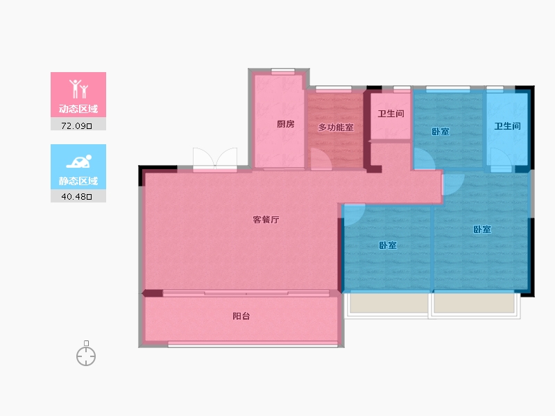 江苏省-无锡市-碧桂园都荟-102.76-户型库-动静分区