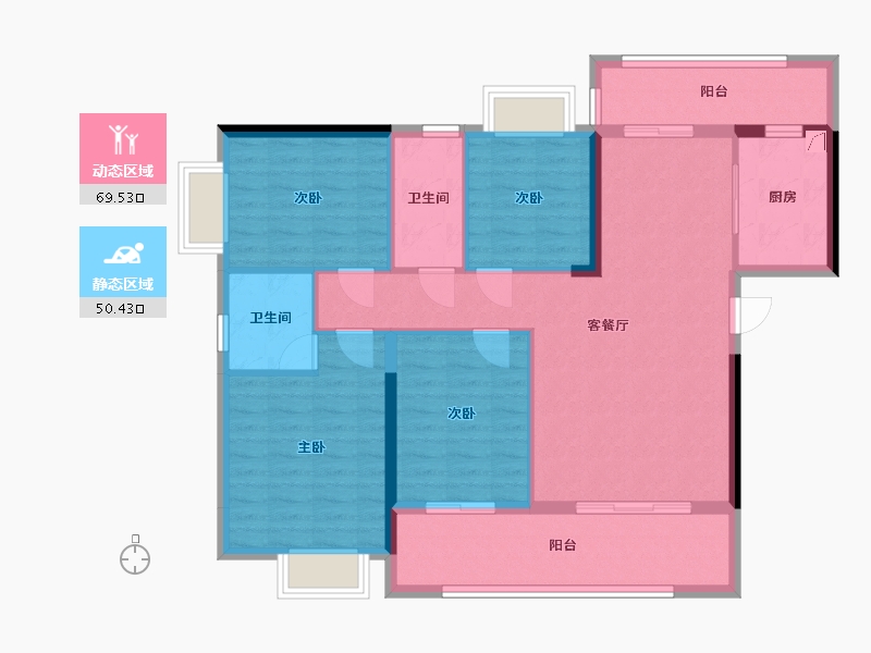 广东省-梅州市-东景城B03-100.00-户型库-动静分区