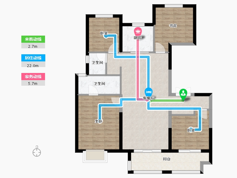 陕西省-咸阳市-旭辉江山阅-102.40-户型库-动静线