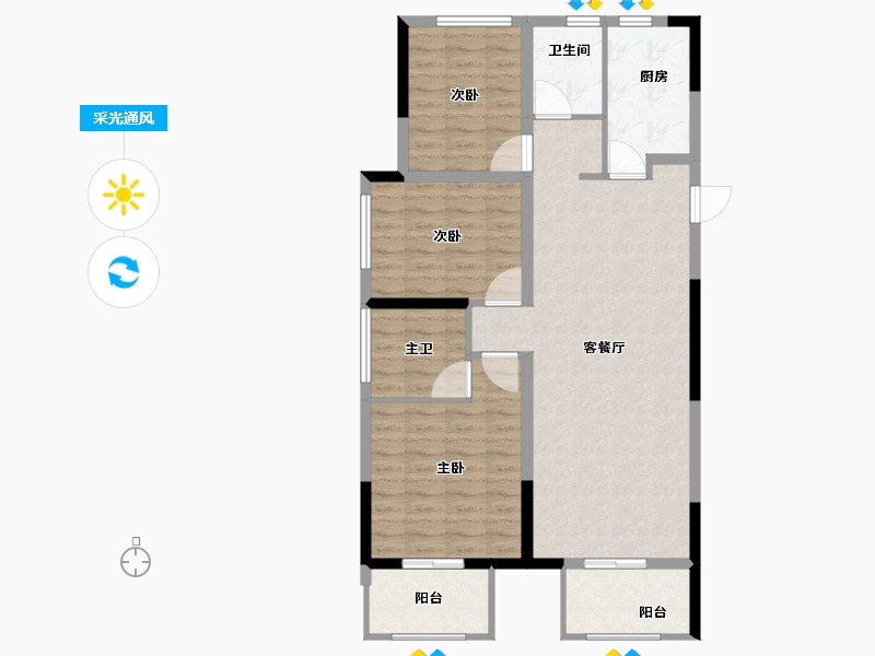 河南省-郑州市-大正·水晶森林-100.00-户型库-采光通风