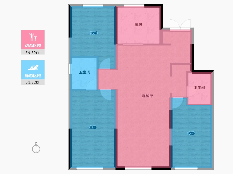 辽宁省-沈阳市-首创禧悦大观-100.15-户型库-动静分区