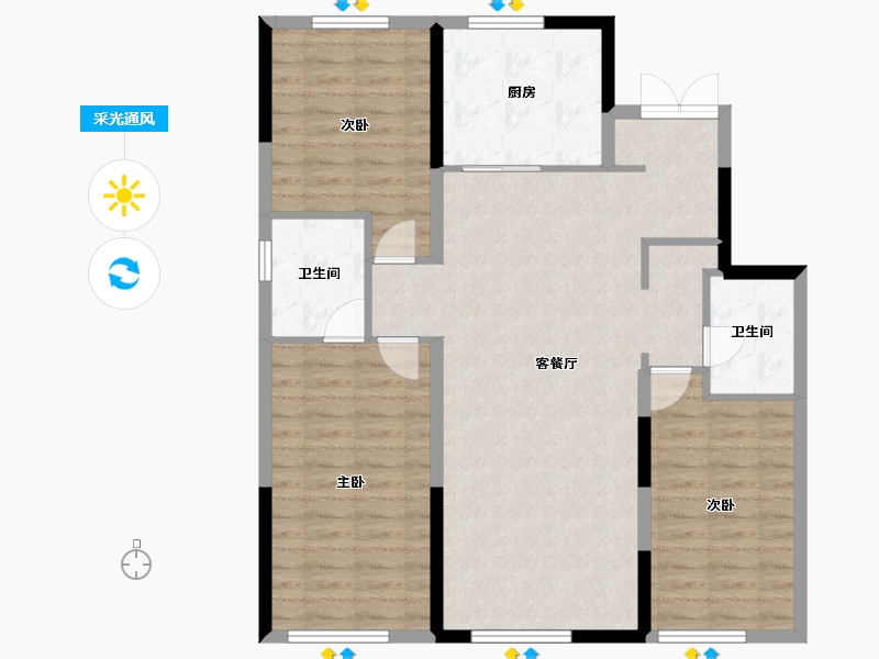 辽宁省-沈阳市-首创禧悦大观-100.15-户型库-采光通风